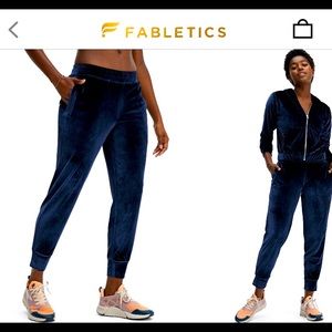 Fabletics Daria Velour Jog Pants in Deep Navy